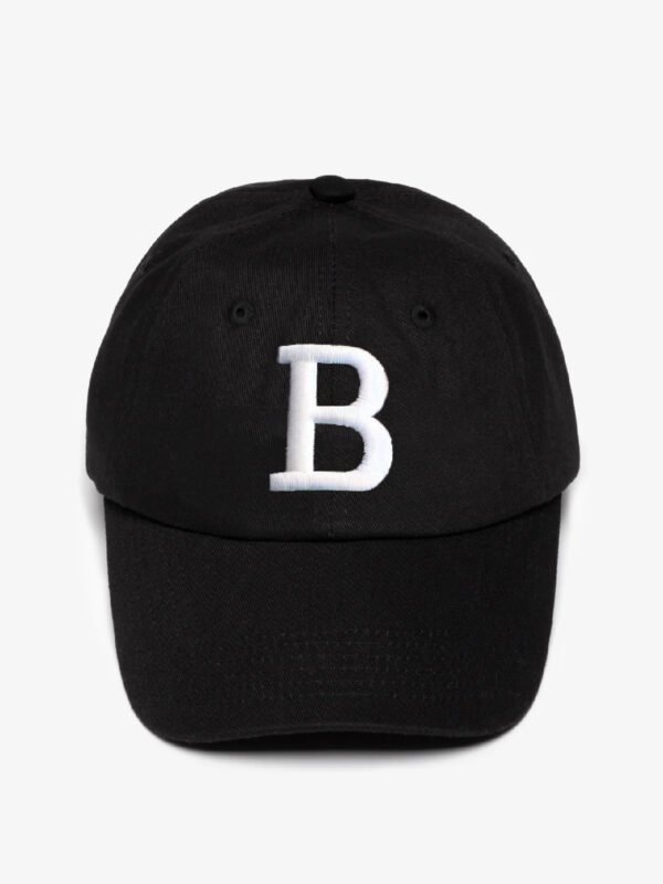 B Harf Nakışlı Cotton Premium Beyzbol Şapka - Siyah